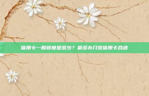 信用卡一般額度是多少？最多辦幾張信用卡合適
