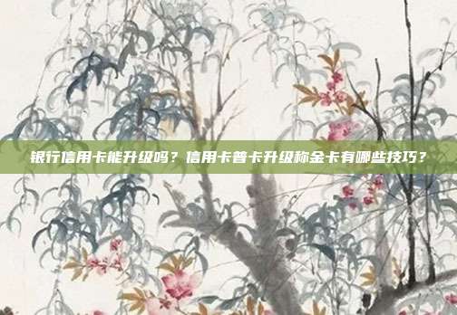 銀行信用卡能升級(jí)嗎？信用卡普卡升級(jí)稱(chēng)金卡有哪些技巧？
