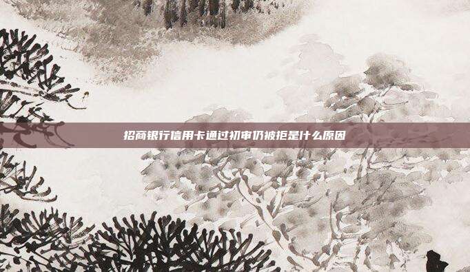 招商銀行信用卡通過初審仍被拒是什么原因