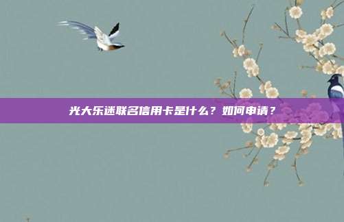 光大樂迷聯(lián)名信用卡是什么？如何申請(qǐng)？