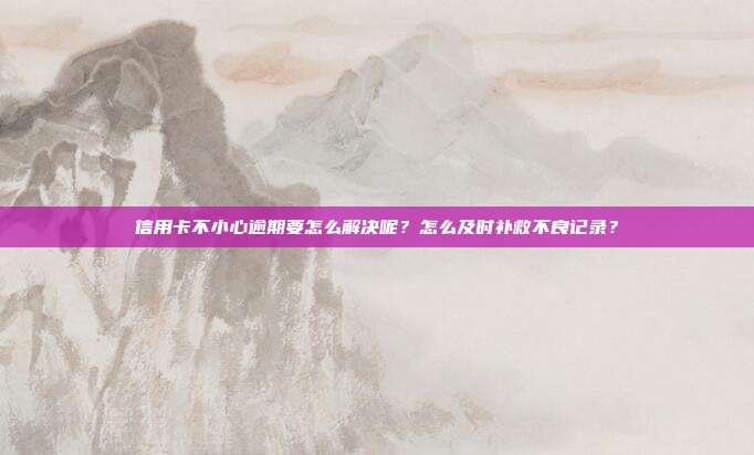 信用卡不小心逾期要怎么解決呢？怎么及時(shí)補(bǔ)救不良記錄？