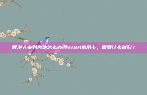 香港人來到內地怎么辦理VISA信用卡，需要什么材料？