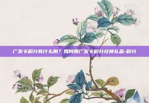 廣發卡積分有什么用？如何用廣發卡積分兌換禮品-積分