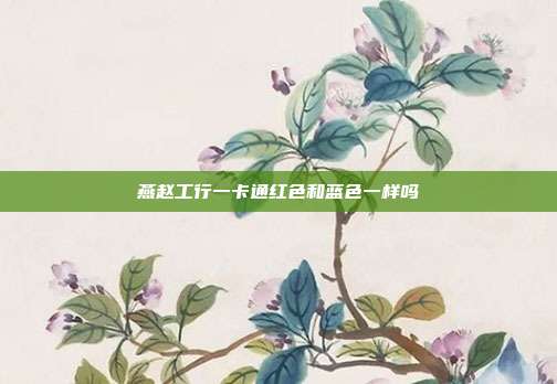 燕趙工行一卡通紅色和藍色一樣嗎