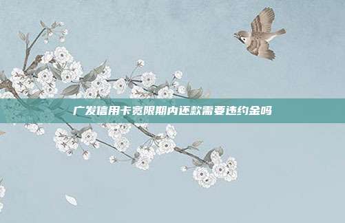 廣發信用卡寬限期內還款需要違約金嗎