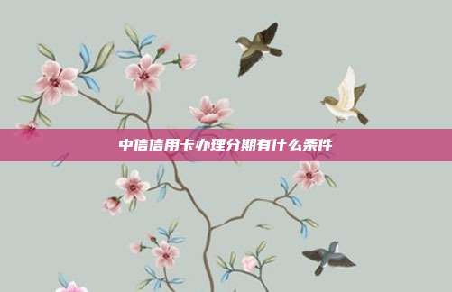 中信信用卡辦理分期有什么條件