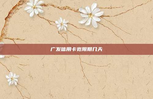 廣發(fā)信用卡寬限期幾天