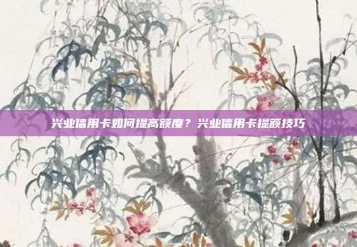 興業(yè)信用卡如何提高額度?興業(yè)信用卡提額技巧