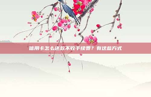信用卡怎么還款不收手續費?有這些方式