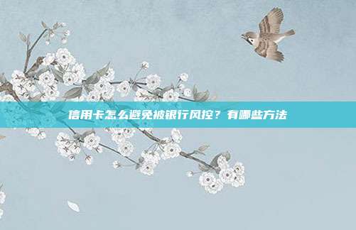 信用卡怎么避免被銀行風(fēng)控？有哪些方法