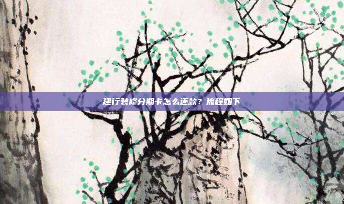 建行裝修分期卡怎么還款？流程如下