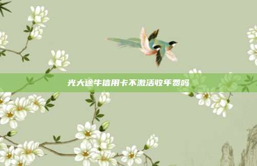 光大途牛信用卡不激活收年費(fèi)嗎