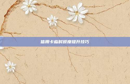 信用卡臨時(shí)額度提升技巧