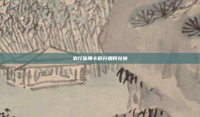 農(nóng)行信用卡積分如何兌換