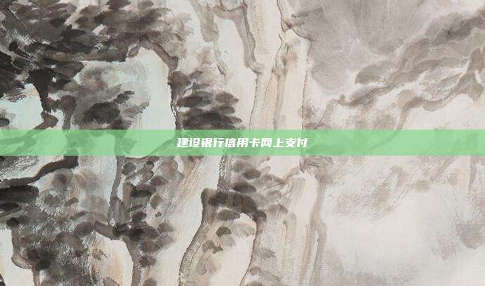 建設(shè)銀行信用卡網(wǎng)上支付