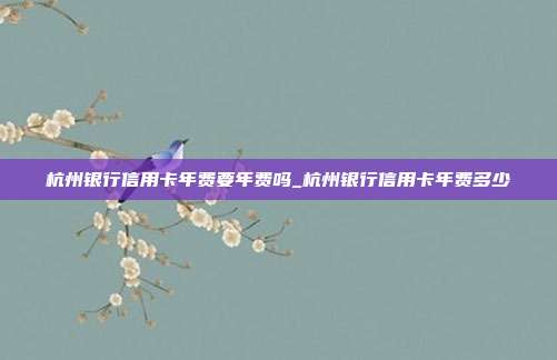 杭州銀行信用卡年費(fèi)要年費(fèi)嗎_杭州銀行信用卡年費(fèi)多少