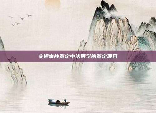 交通事故鑒定中法醫學的鑒定項目