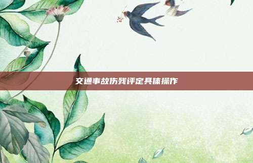 交通事故傷殘評定具體操作