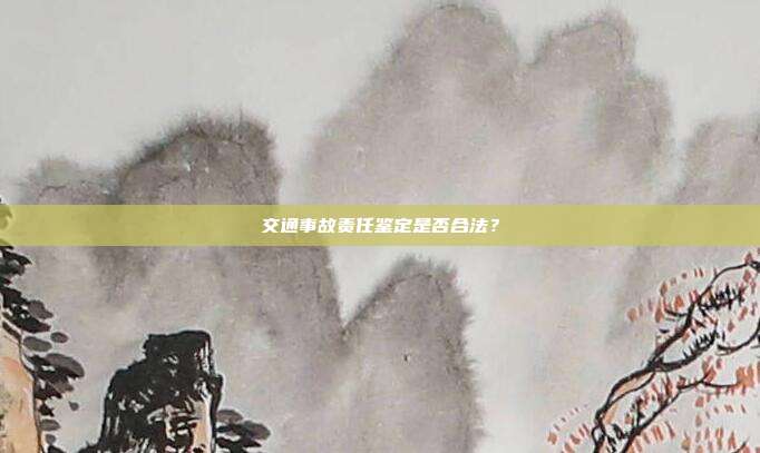 交通事故責任鑒定是否合法?