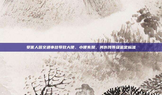 受害人因交通事故導致大便、小便失禁，其傷殘等級鑒定標準