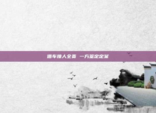 借車撞人全責(zé) 一方鑒定定案