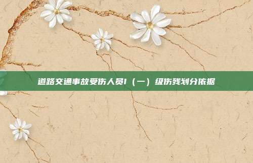 道路交通事故受傷人員I(一)級傷殘劃分依據
