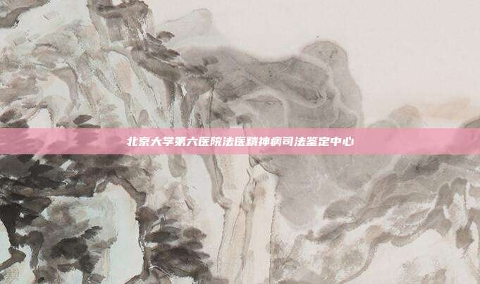 北京大學第六醫院法醫精神病司法鑒定中心