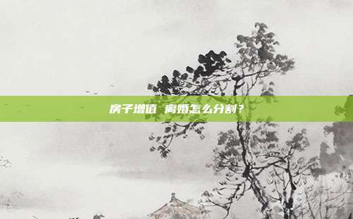 房子增值 離婚怎么分割?