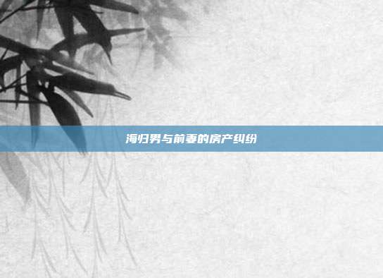 海歸男與前妻的房產糾紛