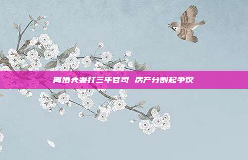 離婚夫妻打三年官司 房產分割起爭議