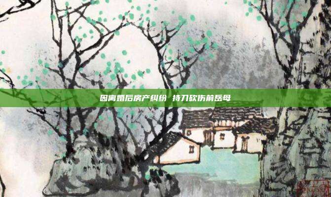 因離婚后房產糾紛 持刀砍傷前岳母