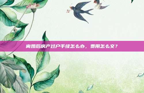 離婚后房產過戶手續怎么辦，費用怎么交？