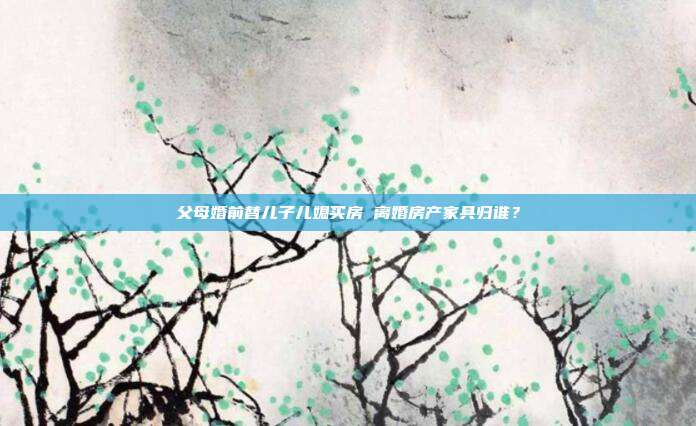 父母婚前替兒子兒媳買房 離婚房產(chǎn)家具歸誰(shuí)?