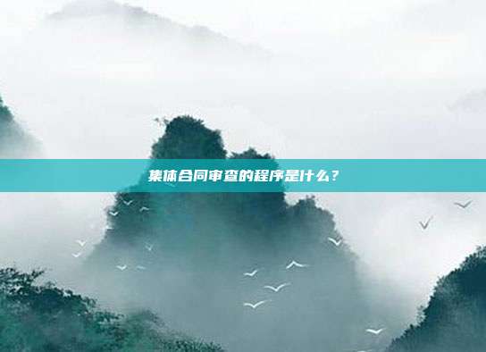 集體合同審查的程序是什么?