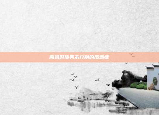 離婚時(shí)債務(wù)未分割的后遺癥