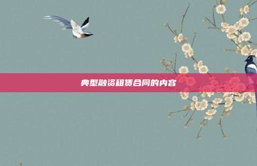 典型融資租賃合同的內容
