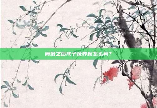 離婚之后孩子撫養權怎么判？