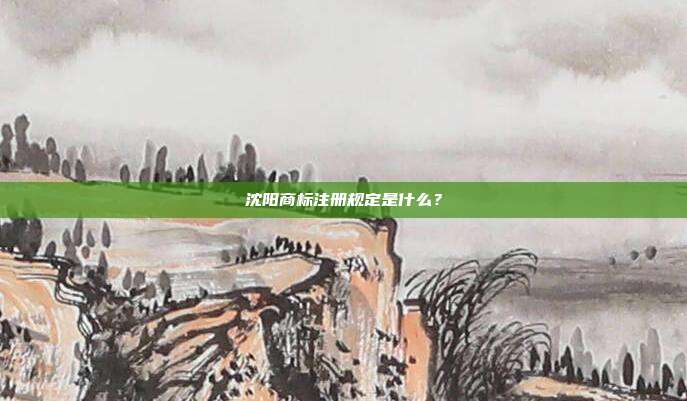 沈陽商標注冊規定是什么？