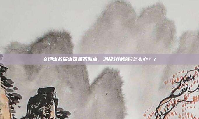 交通事故肇事司機不到庭，消極對待賠償怎么辦？？