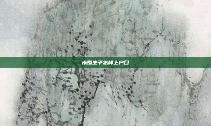 未婚生子怎樣上戶口