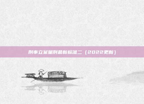 刑事立案量刑最新標(biāo)準(zhǔn)二(2022更新)