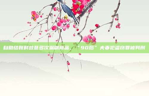自助結賬時故意多次漏刷商品,“90后”夫妻犯盜竊罪被判刑