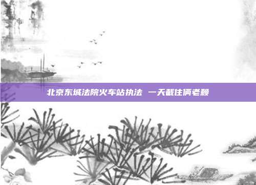 北京東城法院火車站執法 一天截住倆老賴